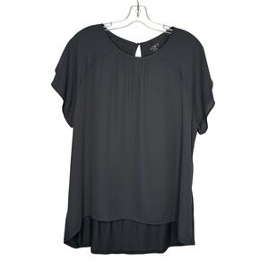 LOFT outlet XL flutter sleeve, crepe front, jersey back , high low NWT